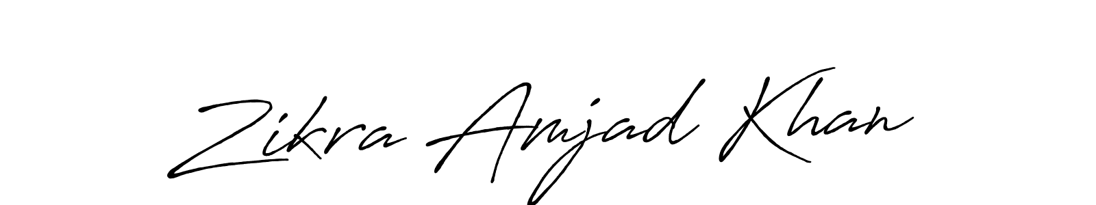 Zikra Amjad Khan stylish signature style. Best Handwritten Sign (Antro_Vectra_Bolder) for my name. Handwritten Signature Collection Ideas for my name Zikra Amjad Khan. Zikra Amjad Khan signature style 7 images and pictures png