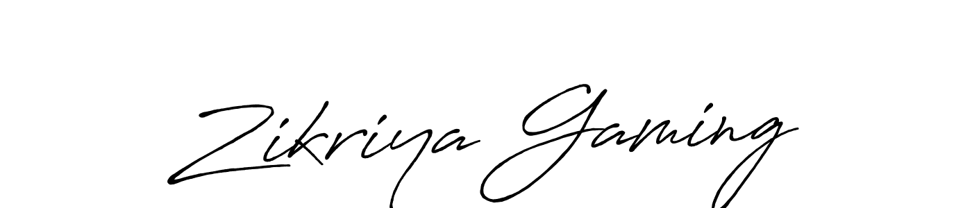 Design your own signature with our free online signature maker. With this signature software, you can create a handwritten (Antro_Vectra_Bolder) signature for name Zikriya Gaming. Zikriya Gaming signature style 7 images and pictures png