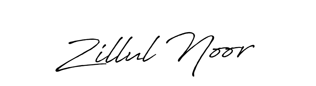 How to make Zillul Noor name signature. Use Antro_Vectra_Bolder style for creating short signs online. This is the latest handwritten sign. Zillul Noor signature style 7 images and pictures png