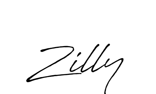 How to make Zilly signature? Antro_Vectra_Bolder is a professional autograph style. Create handwritten signature for Zilly name. Zilly signature style 7 images and pictures png