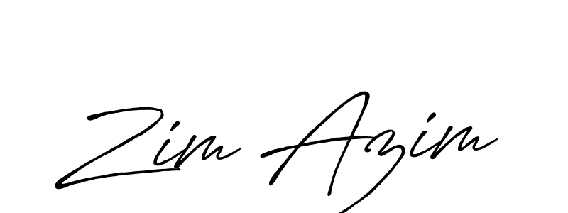 Make a beautiful signature design for name Zim Azim. With this signature (Antro_Vectra_Bolder) style, you can create a handwritten signature for free. Zim Azim signature style 7 images and pictures png