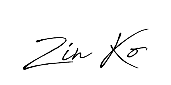 Also You can easily find your signature by using the search form. We will create Zin Ko name handwritten signature images for you free of cost using Antro_Vectra_Bolder sign style. Zin Ko signature style 7 images and pictures png
