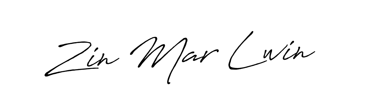Make a beautiful signature design for name Zin Mar Lwin. With this signature (Antro_Vectra_Bolder) style, you can create a handwritten signature for free. Zin Mar Lwin signature style 7 images and pictures png