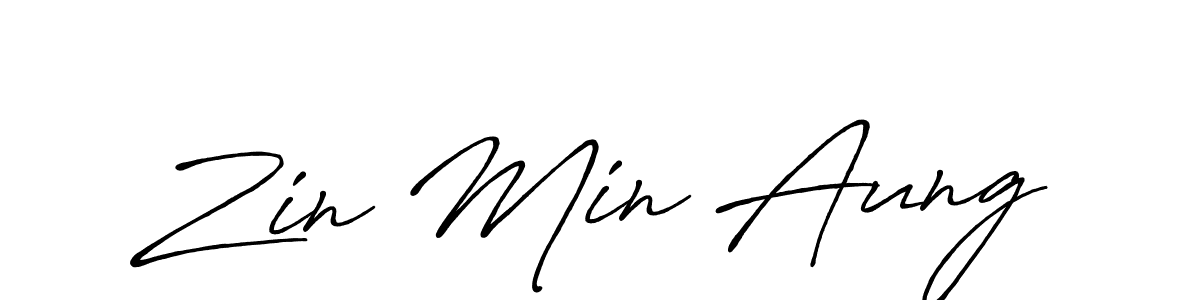 How to make Zin Min Aung name signature. Use Antro_Vectra_Bolder style for creating short signs online. This is the latest handwritten sign. Zin Min Aung signature style 7 images and pictures png