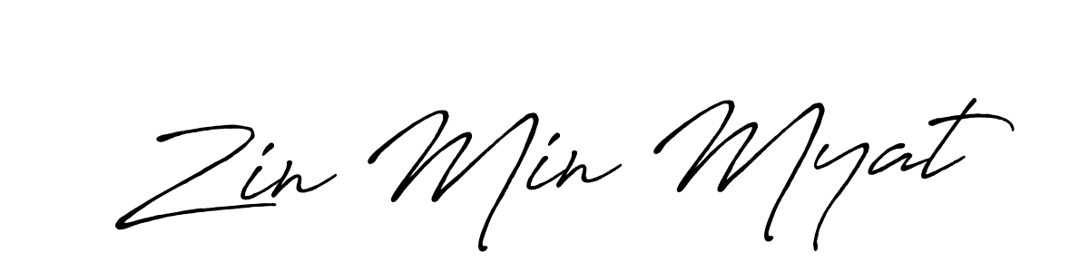 Use a signature maker to create a handwritten signature online. With this signature software, you can design (Antro_Vectra_Bolder) your own signature for name Zin Min Myat. Zin Min Myat signature style 7 images and pictures png
