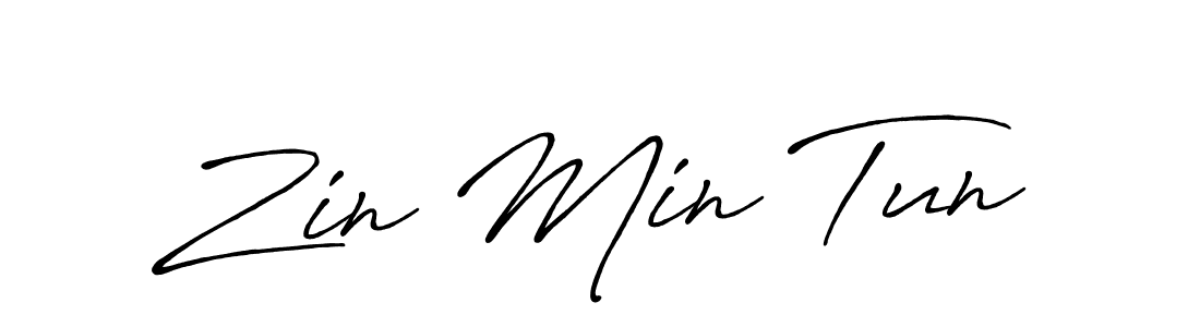 Make a beautiful signature design for name Zin Min Tun. With this signature (Antro_Vectra_Bolder) style, you can create a handwritten signature for free. Zin Min Tun signature style 7 images and pictures png