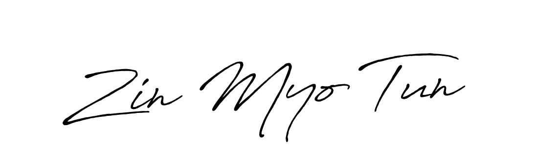 Make a beautiful signature design for name Zin Myo Tun. With this signature (Antro_Vectra_Bolder) style, you can create a handwritten signature for free. Zin Myo Tun signature style 7 images and pictures png