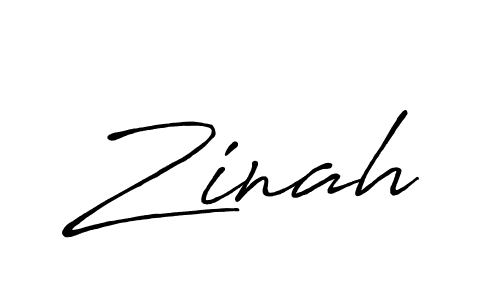 Make a beautiful signature design for name Zinah. With this signature (Antro_Vectra_Bolder) style, you can create a handwritten signature for free. Zinah signature style 7 images and pictures png