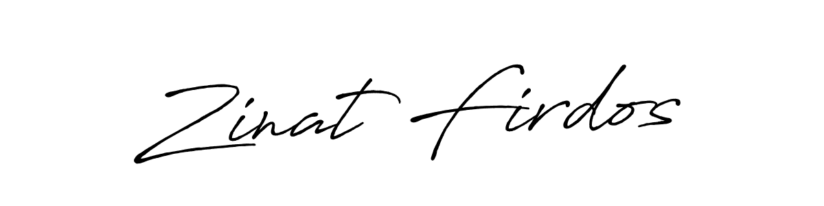 Also You can easily find your signature by using the search form. We will create Zinat Firdos name handwritten signature images for you free of cost using Antro_Vectra_Bolder sign style. Zinat Firdos signature style 7 images and pictures png