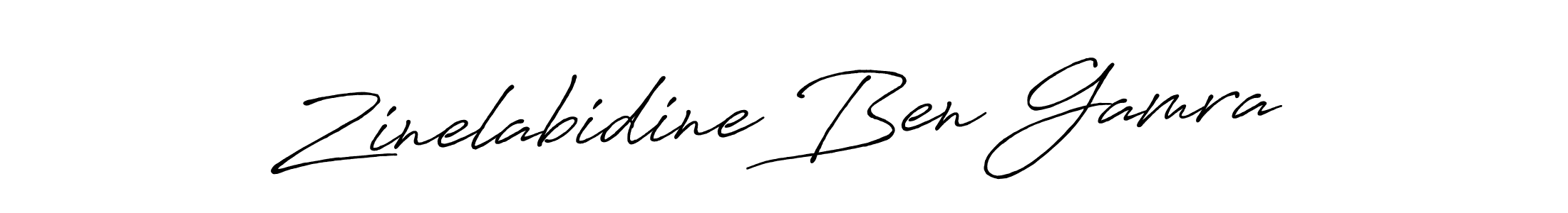 Create a beautiful signature design for name Zinelabidine Ben Gamra. With this signature (Antro_Vectra_Bolder) fonts, you can make a handwritten signature for free. Zinelabidine Ben Gamra signature style 7 images and pictures png