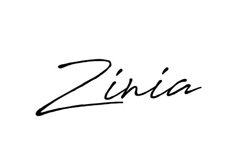 Create a beautiful signature design for name Zinia. With this signature (Antro_Vectra_Bolder) fonts, you can make a handwritten signature for free. Zinia signature style 7 images and pictures png