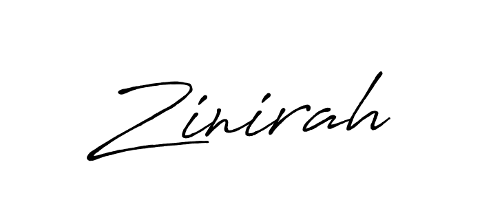 How to make Zinirah signature? Antro_Vectra_Bolder is a professional autograph style. Create handwritten signature for Zinirah name. Zinirah signature style 7 images and pictures png