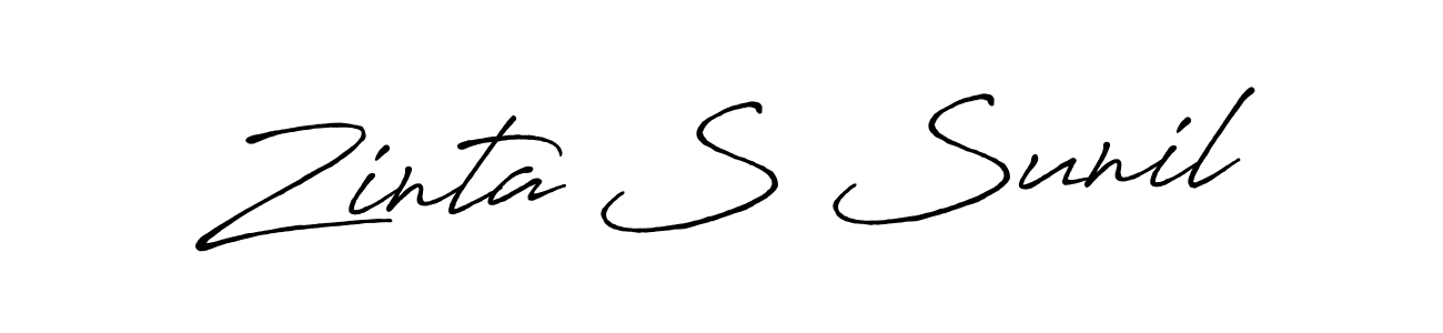 Create a beautiful signature design for name Zinta S Sunil. With this signature (Antro_Vectra_Bolder) fonts, you can make a handwritten signature for free. Zinta S Sunil signature style 7 images and pictures png