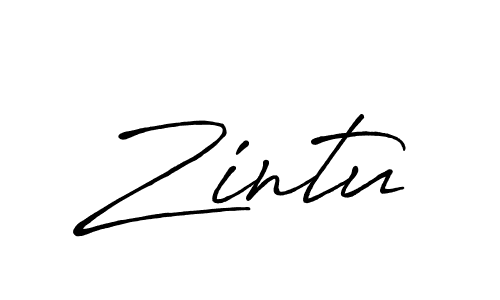 Use a signature maker to create a handwritten signature online. With this signature software, you can design (Antro_Vectra_Bolder) your own signature for name Zintu. Zintu signature style 7 images and pictures png