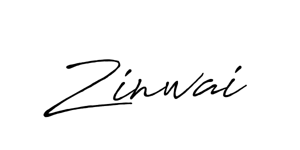 Create a beautiful signature design for name Zinwai. With this signature (Antro_Vectra_Bolder) fonts, you can make a handwritten signature for free. Zinwai signature style 7 images and pictures png