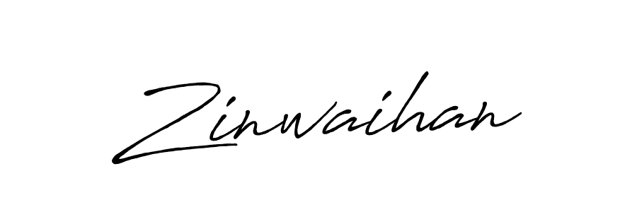 Design your own signature with our free online signature maker. With this signature software, you can create a handwritten (Antro_Vectra_Bolder) signature for name Zinwaihan. Zinwaihan signature style 7 images and pictures png