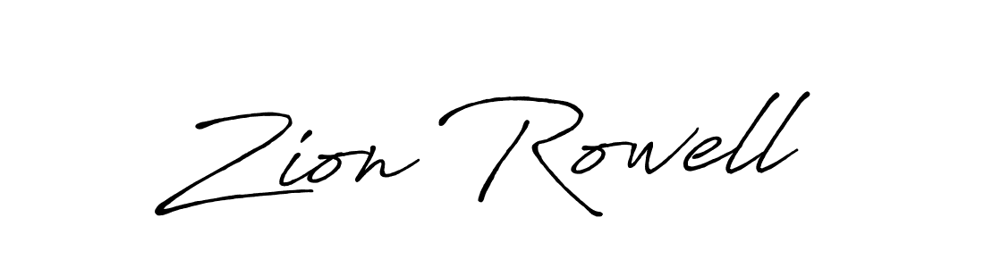 How to make Zion Rowell name signature. Use Antro_Vectra_Bolder style for creating short signs online. This is the latest handwritten sign. Zion Rowell signature style 7 images and pictures png