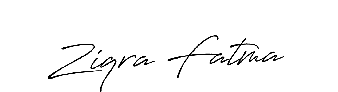 Create a beautiful signature design for name Ziqra Fatma. With this signature (Antro_Vectra_Bolder) fonts, you can make a handwritten signature for free. Ziqra Fatma signature style 7 images and pictures png