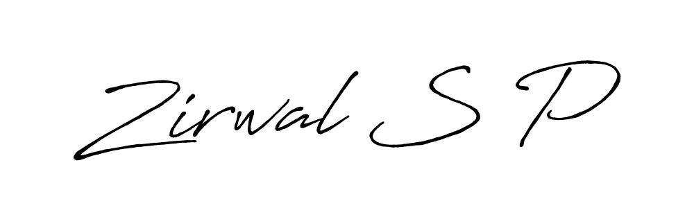 How to make Zirwal S P signature? Antro_Vectra_Bolder is a professional autograph style. Create handwritten signature for Zirwal S P name. Zirwal S P signature style 7 images and pictures png
