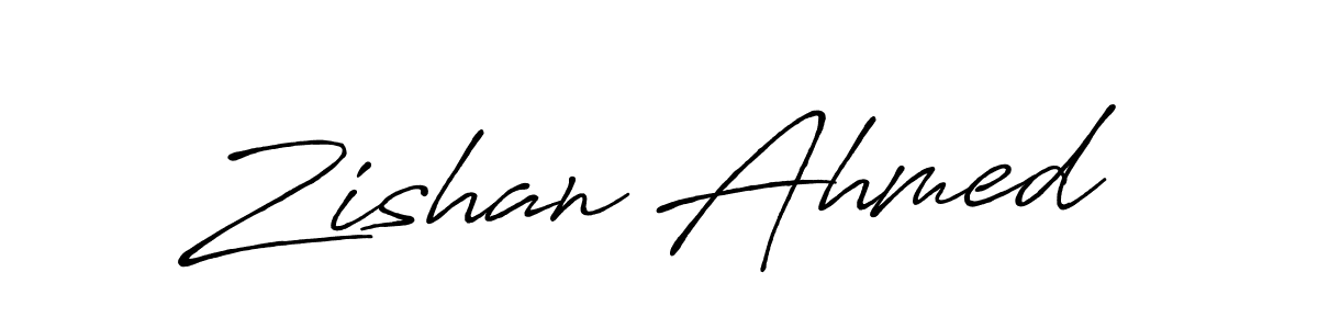 Design your own signature with our free online signature maker. With this signature software, you can create a handwritten (Antro_Vectra_Bolder) signature for name Zishan Ahmed. Zishan Ahmed signature style 7 images and pictures png