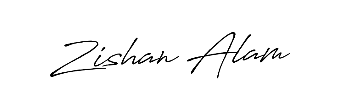 Create a beautiful signature design for name Zishan Alam. With this signature (Antro_Vectra_Bolder) fonts, you can make a handwritten signature for free. Zishan Alam signature style 7 images and pictures png