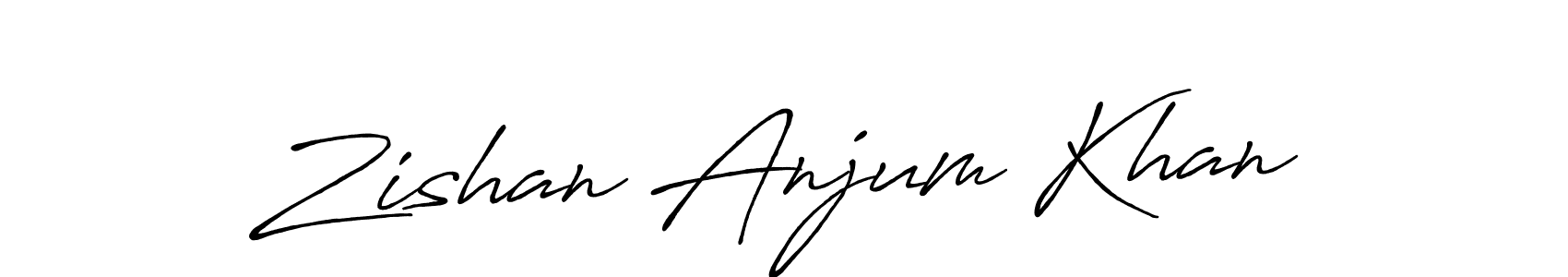 How to make Zishan Anjum Khan name signature. Use Antro_Vectra_Bolder style for creating short signs online. This is the latest handwritten sign. Zishan Anjum Khan signature style 7 images and pictures png