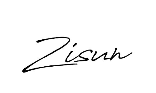 How to make Zisun name signature. Use Antro_Vectra_Bolder style for creating short signs online. This is the latest handwritten sign. Zisun signature style 7 images and pictures png