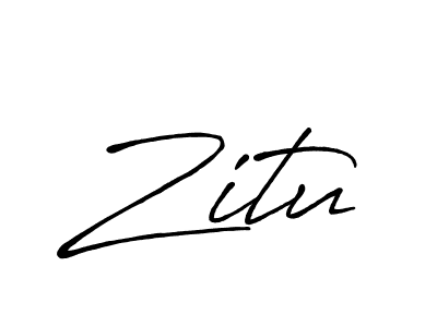 Zitu stylish signature style. Best Handwritten Sign (Antro_Vectra_Bolder) for my name. Handwritten Signature Collection Ideas for my name Zitu. Zitu signature style 7 images and pictures png