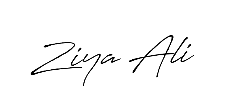 Make a beautiful signature design for name Ziya Ali. With this signature (Antro_Vectra_Bolder) style, you can create a handwritten signature for free. Ziya Ali signature style 7 images and pictures png