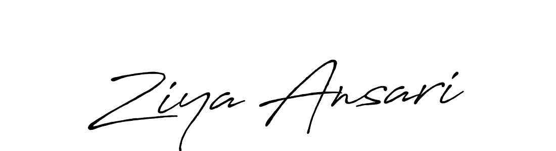 Make a beautiful signature design for name Ziya Ansari. With this signature (Antro_Vectra_Bolder) style, you can create a handwritten signature for free. Ziya Ansari signature style 7 images and pictures png
