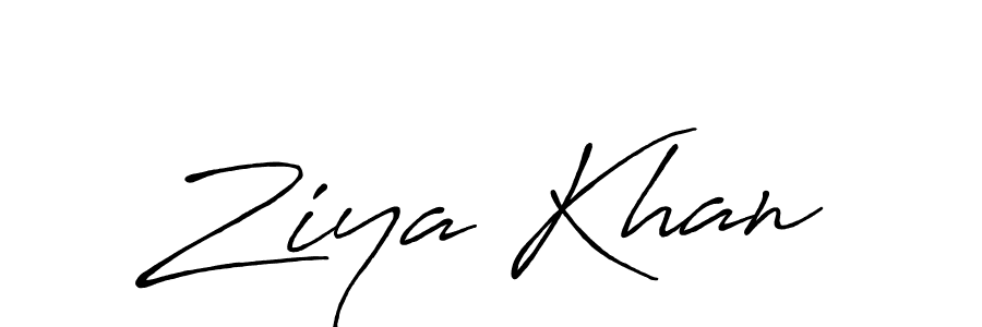 Create a beautiful signature design for name Ziya Khan. With this signature (Antro_Vectra_Bolder) fonts, you can make a handwritten signature for free. Ziya Khan signature style 7 images and pictures png