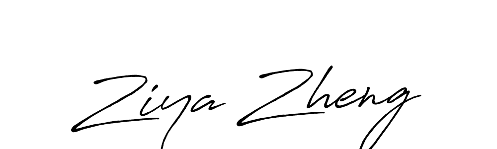 Ziya Zheng stylish signature style. Best Handwritten Sign (Antro_Vectra_Bolder) for my name. Handwritten Signature Collection Ideas for my name Ziya Zheng. Ziya Zheng signature style 7 images and pictures png