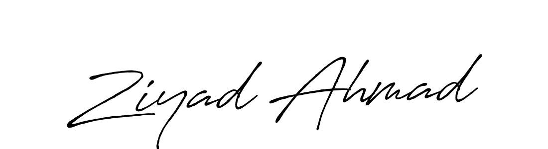 Make a beautiful signature design for name Ziyad Ahmad. With this signature (Antro_Vectra_Bolder) style, you can create a handwritten signature for free. Ziyad Ahmad signature style 7 images and pictures png