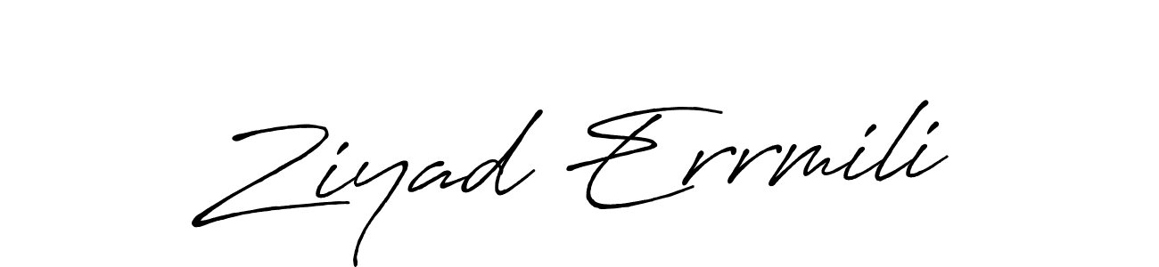 How to make Ziyad Errmili name signature. Use Antro_Vectra_Bolder style for creating short signs online. This is the latest handwritten sign. Ziyad Errmili signature style 7 images and pictures png