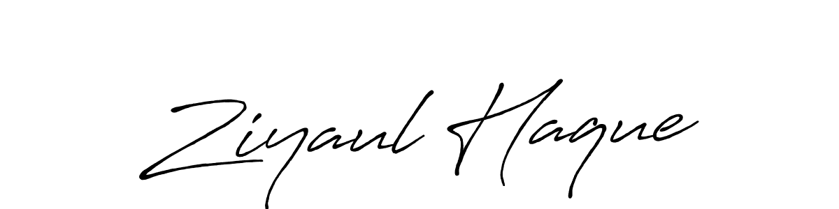 Create a beautiful signature design for name Ziyaul Haque. With this signature (Antro_Vectra_Bolder) fonts, you can make a handwritten signature for free. Ziyaul Haque signature style 7 images and pictures png