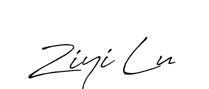 How to make Ziyi Lu name signature. Use Antro_Vectra_Bolder style for creating short signs online. This is the latest handwritten sign. Ziyi Lu signature style 7 images and pictures png