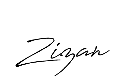 Use a signature maker to create a handwritten signature online. With this signature software, you can design (Antro_Vectra_Bolder) your own signature for name Zizan. Zizan signature style 7 images and pictures png
