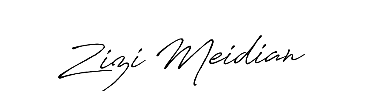 Create a beautiful signature design for name Zizi Meidian. With this signature (Antro_Vectra_Bolder) fonts, you can make a handwritten signature for free. Zizi Meidian signature style 7 images and pictures png