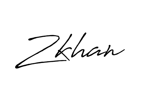 How to make Zkhan name signature. Use Antro_Vectra_Bolder style for creating short signs online. This is the latest handwritten sign. Zkhan signature style 7 images and pictures png