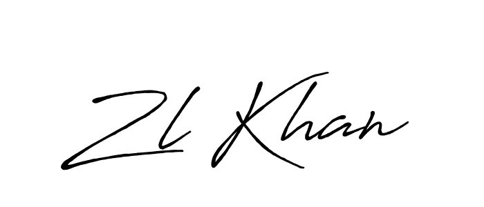 Make a beautiful signature design for name Zl Khan. With this signature (Antro_Vectra_Bolder) style, you can create a handwritten signature for free. Zl Khan signature style 7 images and pictures png