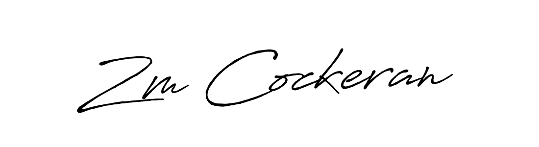 Make a beautiful signature design for name Zm Cockeran. With this signature (Antro_Vectra_Bolder) style, you can create a handwritten signature for free. Zm Cockeran signature style 7 images and pictures png