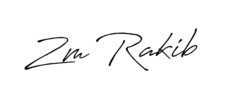 Design your own signature with our free online signature maker. With this signature software, you can create a handwritten (Antro_Vectra_Bolder) signature for name Zm Rakib. Zm Rakib signature style 7 images and pictures png