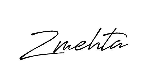 Zmehta stylish signature style. Best Handwritten Sign (Antro_Vectra_Bolder) for my name. Handwritten Signature Collection Ideas for my name Zmehta. Zmehta signature style 7 images and pictures png