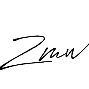 Design your own signature with our free online signature maker. With this signature software, you can create a handwritten (Antro_Vectra_Bolder) signature for name Zmw. Zmw signature style 7 images and pictures png