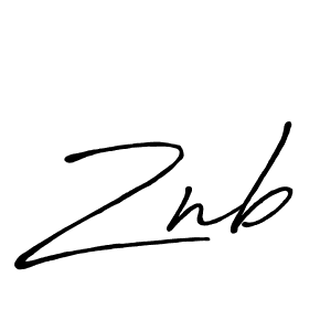 Make a beautiful signature design for name Znb. With this signature (Antro_Vectra_Bolder) style, you can create a handwritten signature for free. Znb signature style 7 images and pictures png