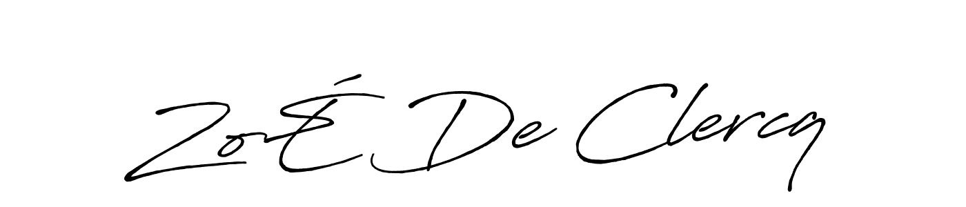 How to make ZoÉ De Clercq name signature. Use Antro_Vectra_Bolder style for creating short signs online. This is the latest handwritten sign. ZoÉ De Clercq signature style 7 images and pictures png