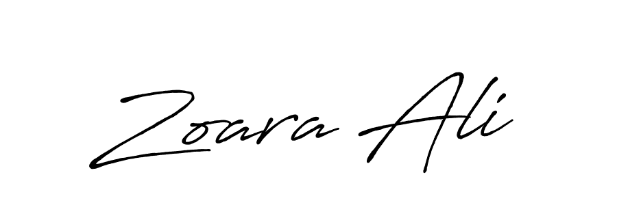 Zoara Ali stylish signature style. Best Handwritten Sign (Antro_Vectra_Bolder) for my name. Handwritten Signature Collection Ideas for my name Zoara Ali. Zoara Ali signature style 7 images and pictures png