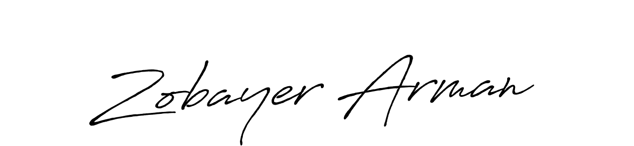 How to make Zobayer Arman name signature. Use Antro_Vectra_Bolder style for creating short signs online. This is the latest handwritten sign. Zobayer Arman signature style 7 images and pictures png