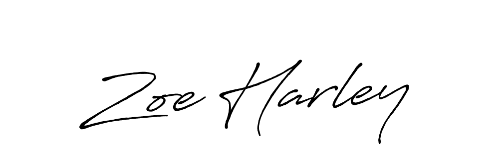 Make a beautiful signature design for name Zoe Harley. With this signature (Antro_Vectra_Bolder) style, you can create a handwritten signature for free. Zoe Harley signature style 7 images and pictures png