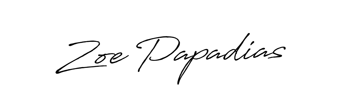 Make a beautiful signature design for name Zoe Papadias. With this signature (Antro_Vectra_Bolder) style, you can create a handwritten signature for free. Zoe Papadias signature style 7 images and pictures png